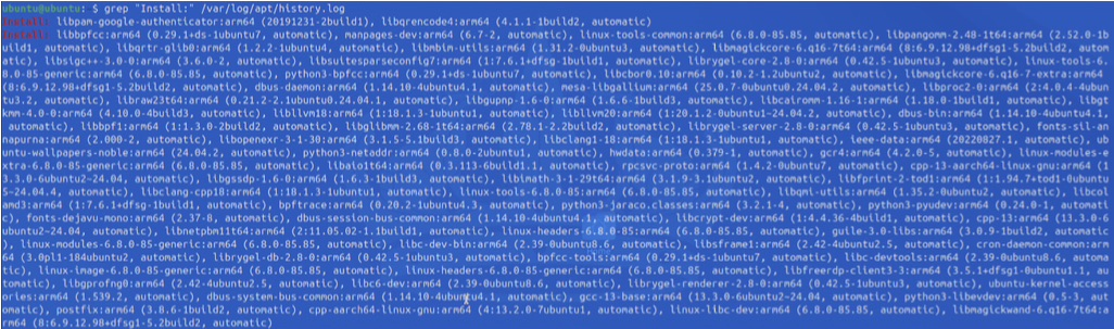 Install log