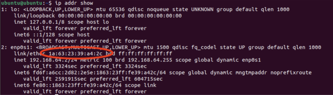 MAC Address in Ubuntu