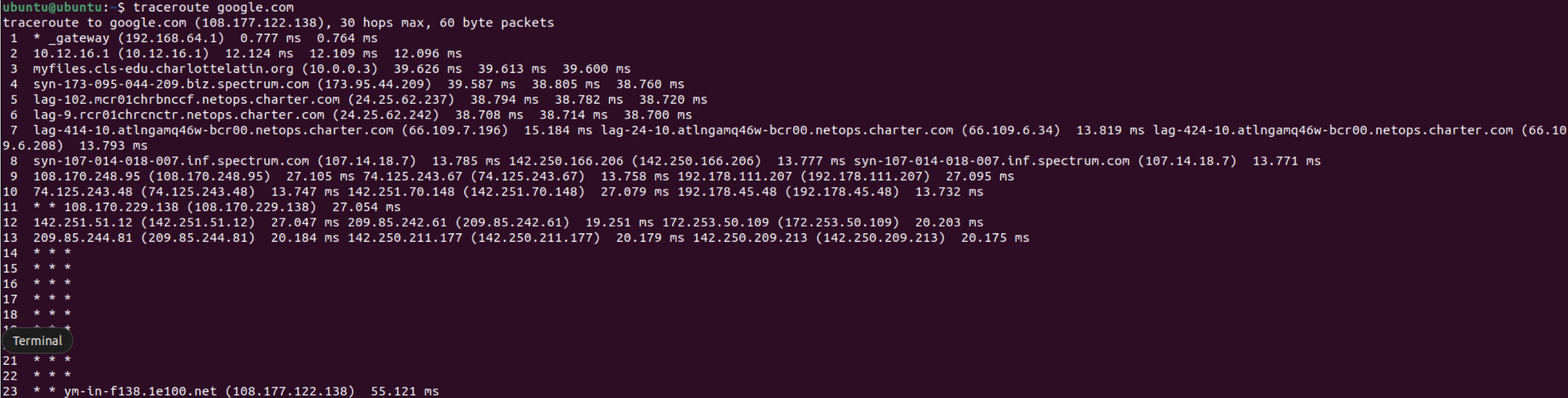traceroute
